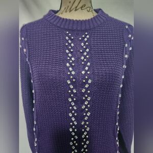 Roaman's Purple Rhinestone Maxi Sweater Dress. Size 18/20.